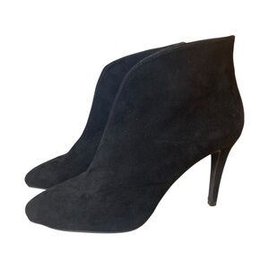 A New Day Black Suede Ankle Booties Women’s Size 6 Pointed Toe Heels